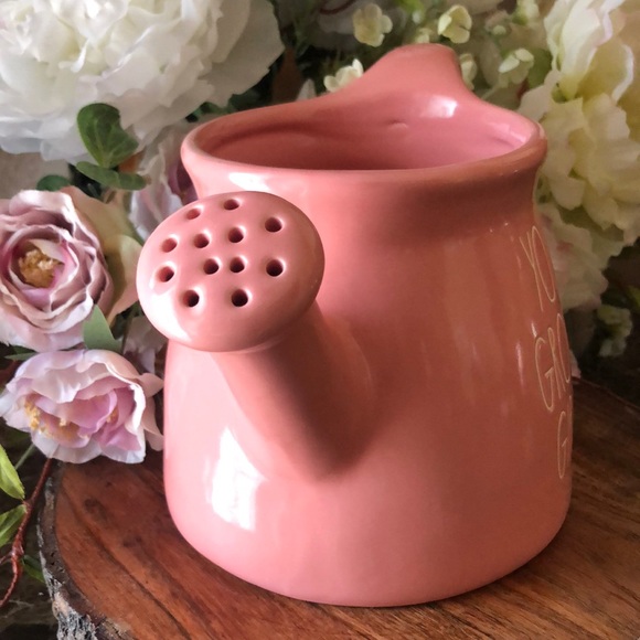 NWT Rae Dunn YOU GROW GIRL Ceramic Watering Can - Picture 2 of 4